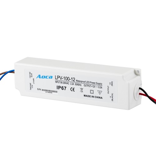 AC 110v/220v to constant DC output 100W power supply waterproof IP67 plastic LED driver